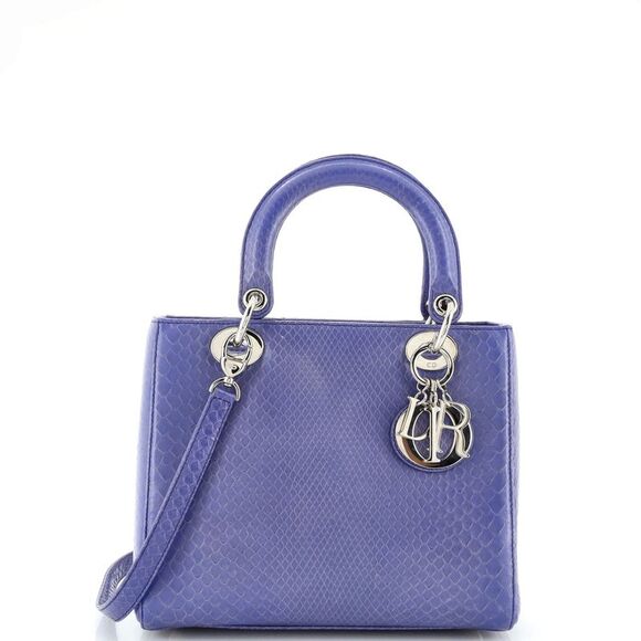Dior | Bags | Christian Dior Lady Dior Bag Python Medium Blue | Poshmark